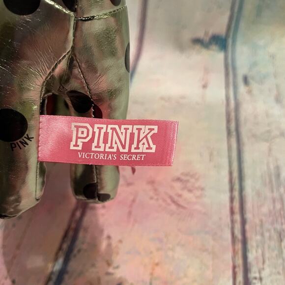 Victoria's Secret PINK Dog Metallic Light Green With Black Dots Spots Plush - Picture 5 of 5